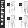 Housses De Chaise En Chenille Extensible - Lot De 2/4/6 - Beige - Pour Salle à Manger, Cuisine, Hôtel - 4